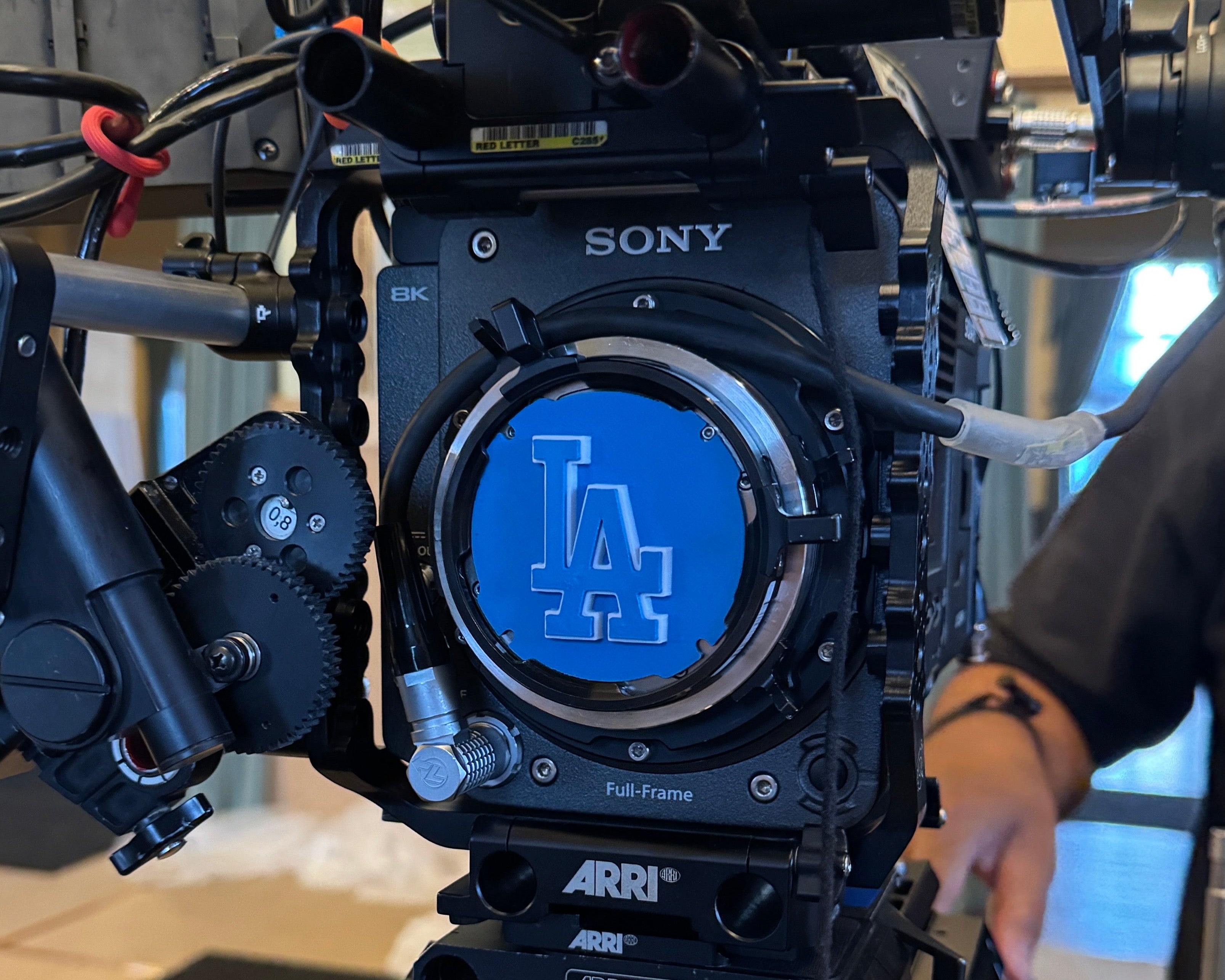 The LA Dodger Cap on a Sony Venice. Photo provided by Santiago Yniguez